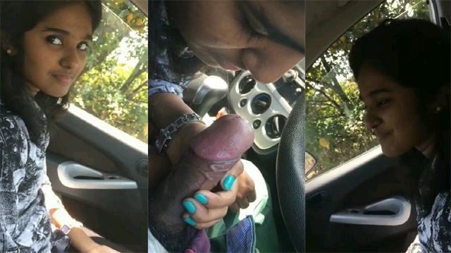 Tamil Babe Giving Blowjob – Fucked by Boyfriend In Car