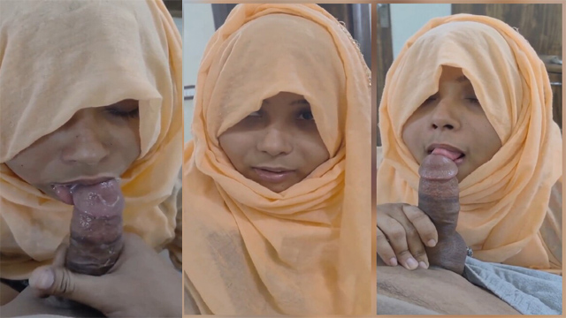 Hijabi Wife Giving Blowjob To – Lover and Talking Cum in Face
