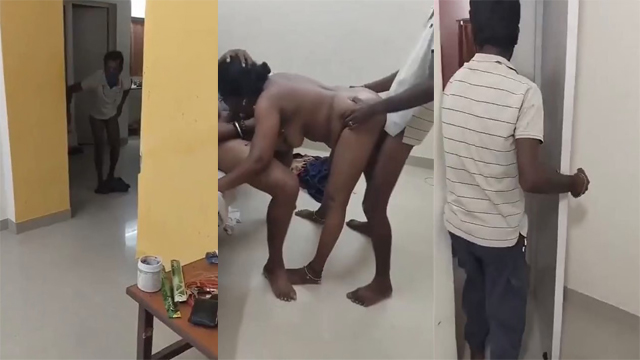 Tamil Mature Aunty Threesome Fucking Video