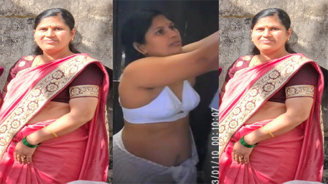 Pressing boobs Aunty Blouse Changing Video