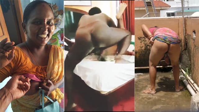 Tamil Aunty Boobs Pressed On Rooftop Threesome Fucking Video HD