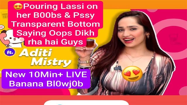 Aditi Mistry New Live Banana Blowjob Pouring Lassi on Her Boobs Porn