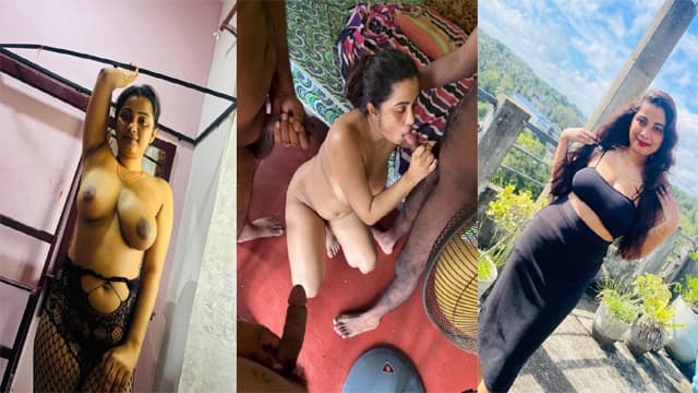 Gorgeous Lankan Wife Having 4some with Her Husbands Friends