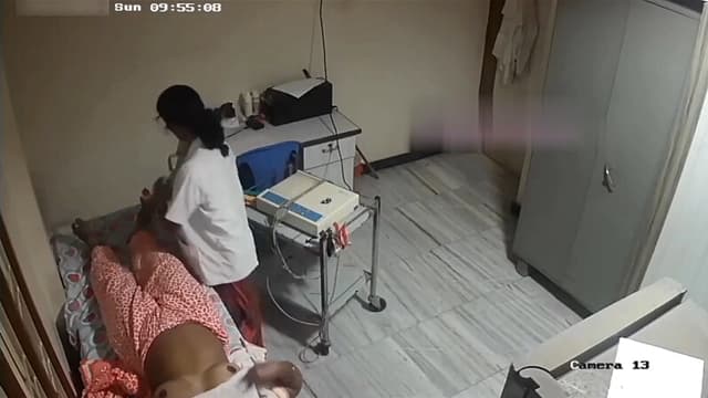 Tamil Aunty Nurse Cream On Leg CCTV Captured