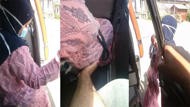 Hijabi Milf Enjoying Stranger Touching Her Ass Car