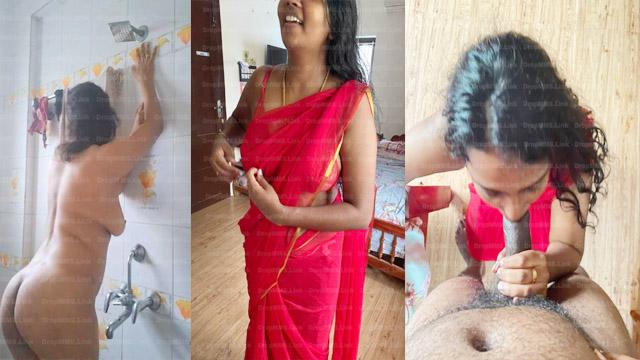 Red Saree Tamil Wife Pussy Licking and Fucking
